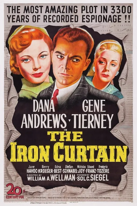 Framed Print : THE IRON CURTAIN, US poster art, Gene Tierney, Dana Andrews, June Havoc, 1948, TM and Copyright 20th Century-Fox Film Corp. All rights reserved / courtesy Everett Collection