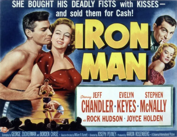 Framed Print : IRON MAN, US lobbycard, Jeff Chandler, Evelyn Keyes, Stephen McNally, 1951