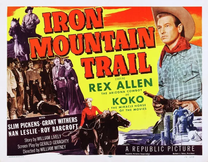 Framed Print : IRON MOUNTAIN TRAIL, Slim Pickens (top left), Rex Allen (right), Koko the Miracle Horse of the Movies, 1953 Framed Print : IRON MOUNTAIN TRAIL, Slim Pickens (top left), Rex Allen (right), Koko the Miracle Horse of the Movies, 1953