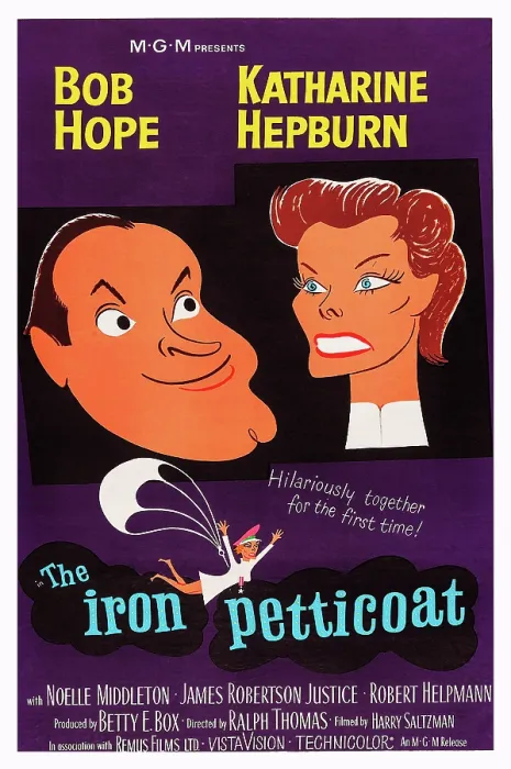 Framed Print : THE IRON PETTICOAT, US poster art, from left: Bob Hope, Katharine Hepburn, 1956