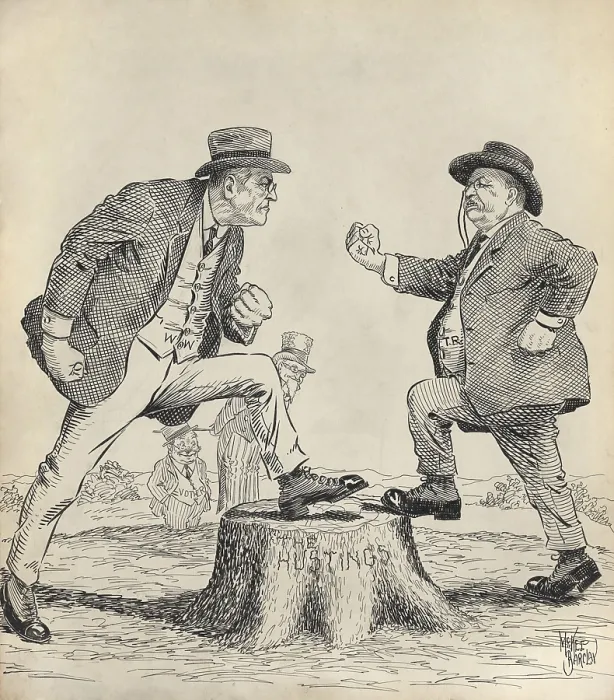 Framed Print : THE IRREPRESSIBLE CONFLICT IS AT HAND, political cartoon by McKee Barclay, 1912 or 1913 Framed Print : THE IRREPRESSIBLE CONFLICT IS AT HAND, political cartoon by McKee Barclay, 1912 or 1913
