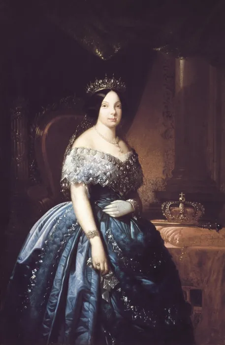 Framed Print : Isabella II (1830-1904). Queen of Spain (1833-1868). Portrait of Jose Romeu. Oil on canvas. SPAIN. Valencia. San Pio V Fine Arts Museum. - P