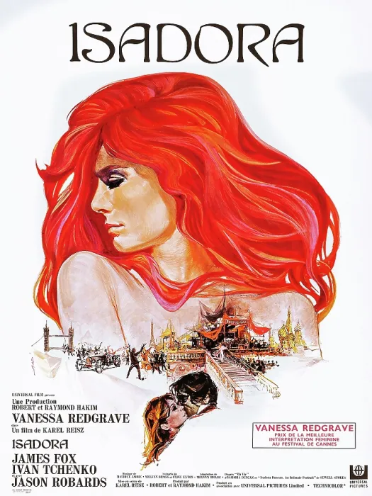 Framed Print : ISADORA, (aka THE LOVES OF ISADORA), Vanessa Redgrave on Swedish poster art, 1968