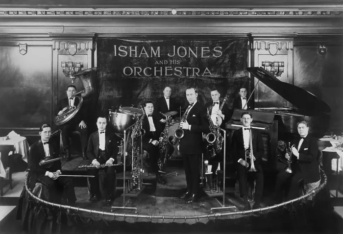Framed Print : Isham Jones and his orchestra, c. 1922 in Chicago. Jones had a popular dance bands in the 1920s and 1930s, whose members included Benny Goodman and Woody Herman