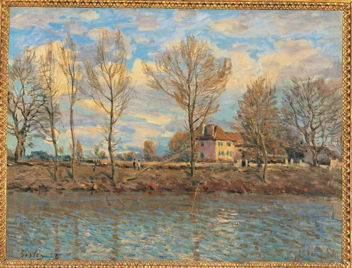 Framed Print : The Island of La Grande Jatte, Neuilly sur Seine, by Alfred Sisley, 1873, 19th Century, oil on canvas, cm 50, 5 x 65 - France, Ile de France, Paris, Muse dOrsay, RF1937-63. All