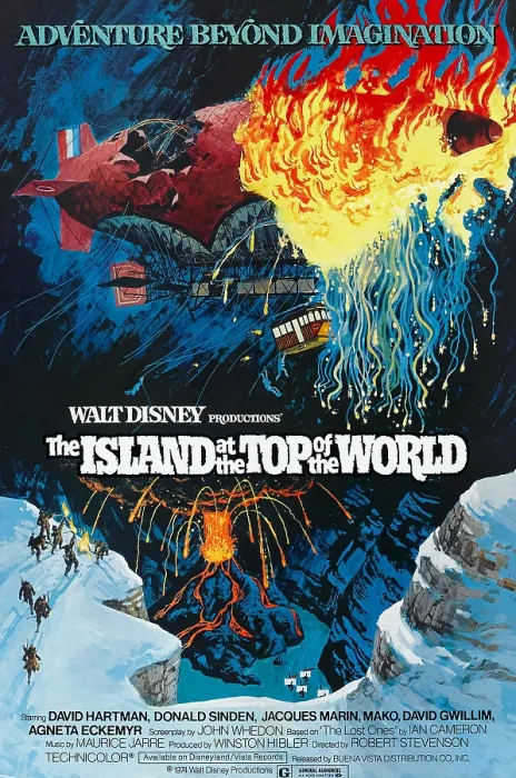 Framed Print : THE ISLAND AT THE TOP OF THE WORLD, poster art, 1974 Framed Print : THE ISLAND AT THE TOP OF THE WORLD, poster art, 1974