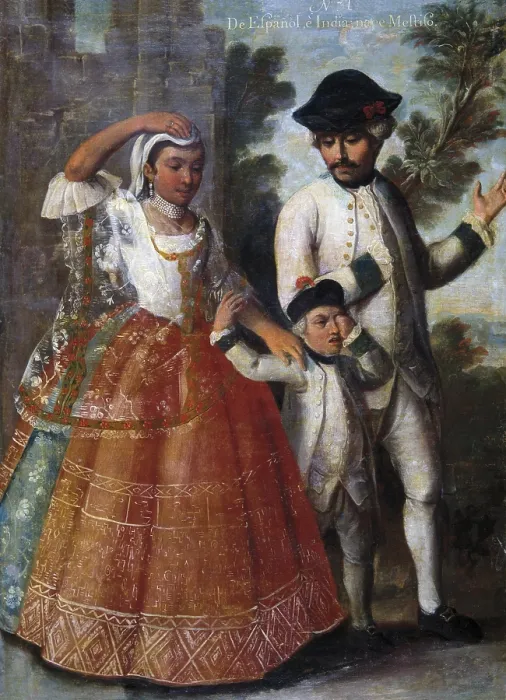 Framed Print : ISLAS, Andres de (18th c.). From Spanish and Indian: Mestizo. 1774. Casta paintings. Mexican school. Colonial baroque. Oil on canvas. SPAIN. Madrid. America's Museum