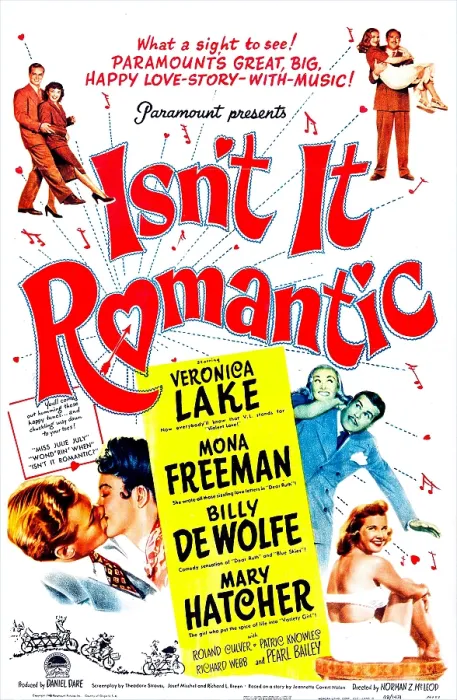 Framed Print : ISN'T IT ROMANTIC?, US poster, Veronica Lake, Patric Knowles (top right), Richard Webb, Mary Hatcher (top left), Mona Freeman (bottom right), 1948