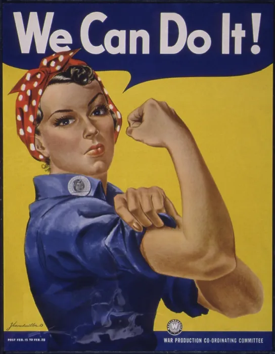 Framed Print : We Can Do It! World War 2 poster boosting morale of American women contributing to the war effort. It was created by J. Howard Miller for Westinghouse Company in 1942