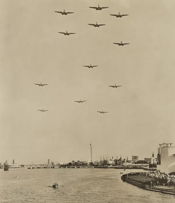 Framed Print : Italian flying boats fly over the Century of Progress exposition in Chicago, July 15, 1933
