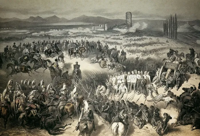 Framed Print : Italian Unification. Battle of Solferino (24th June 1859). AISA / Everett Collection (40164)**US SALES ONLY**