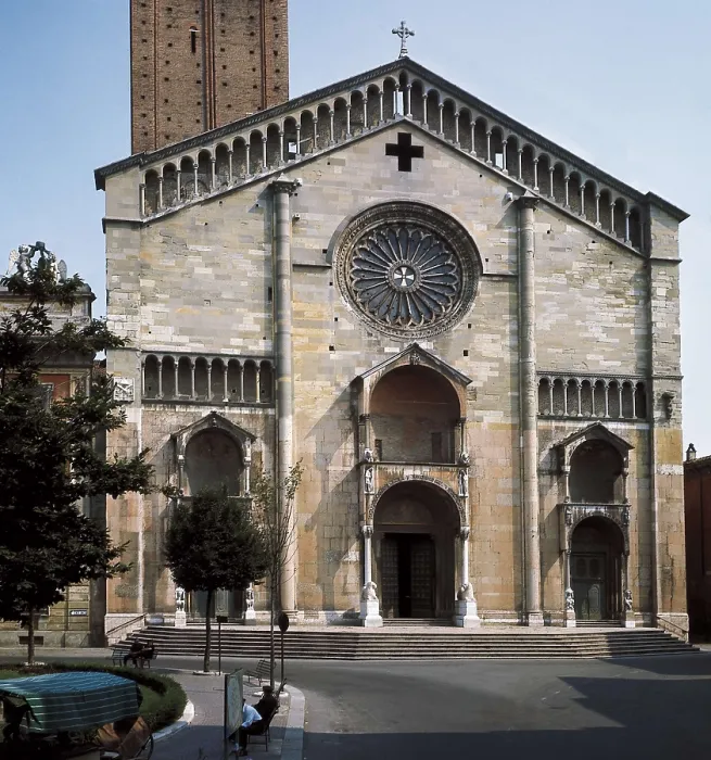 Framed Print : ITALY. EMILIA-ROMAGNA. PIACENZA. Piacenza. Romanesque cathedral (1122-1253). Romanesque art. AISA / Everett Collection**US SALES ONLY**