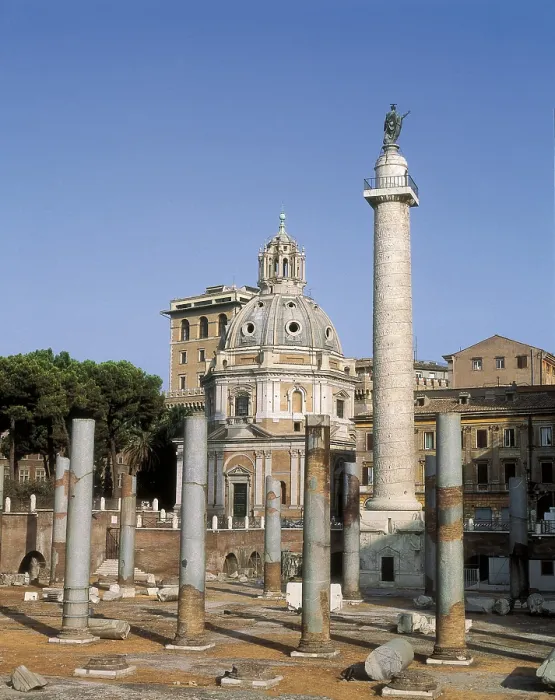 Framed Print : ITALY. LAZIO. Rome. Forum of Trajan. Forum of Trajan and Trajan's Column. AISA / Everett Collection**US SALES ONLY**