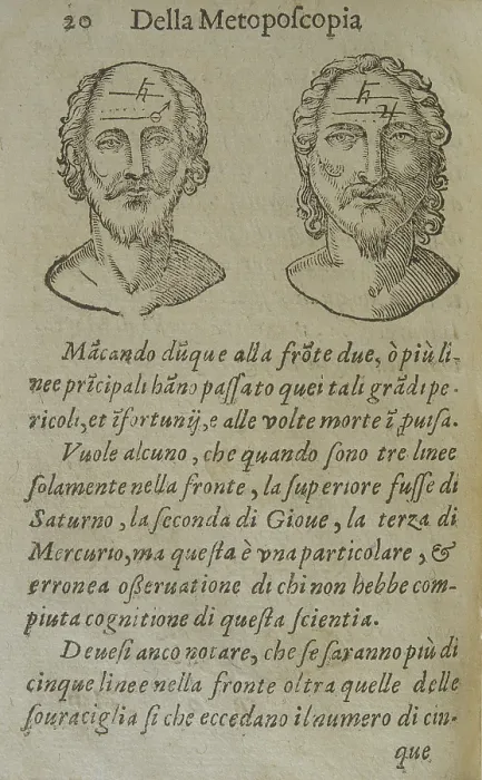 Framed Print : Italy, Lombardy, Milan, Braidense National Library. Detail. First book, page 70, faces of men. - Italy, Lombardy, Milan, Braidense National Library. Detail