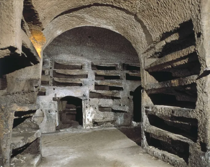 Framed Print : ITALY. Naples. Catacombs of St. Gennaro. Paleo-christian art. Architecture. AISA / Everett Collection**US SALES ONLY**