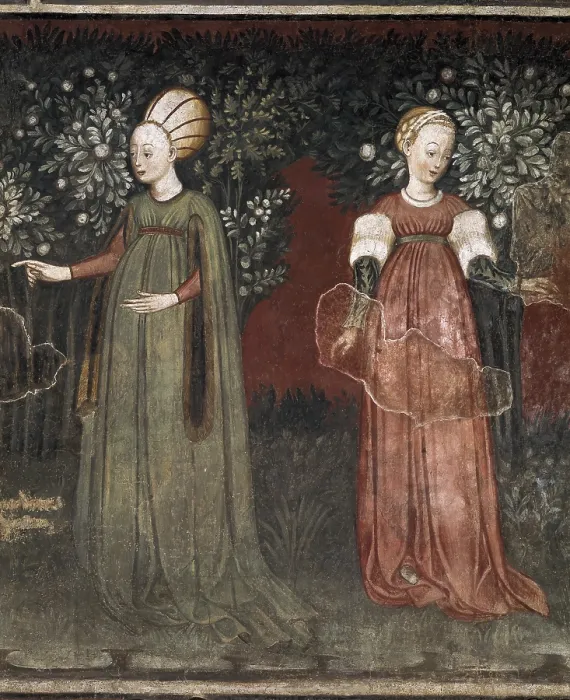 Framed Print : ITALY. Oreno. Ladies in a gardendetail of the wall decoration from Villa Borromeo. Renaissance art. Quattrocento. Fresco. AISA / Everett Collection (110172)**US SALES ONLY** Framed Print : ITALY. Oreno. Ladies in a gardendetail of the wall decoration from Villa Borromeo. Renaissance art. Quattrocento. Fresco. AISA / Everett Collection (110172)**US SALES ONLY**