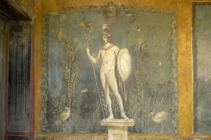 Framed Print : ITALY. Pompeii. Frescoes in the House of Venus in the Shell (CasadellaVenerein Conchiglia). Roman art. Early Empire. Fresco