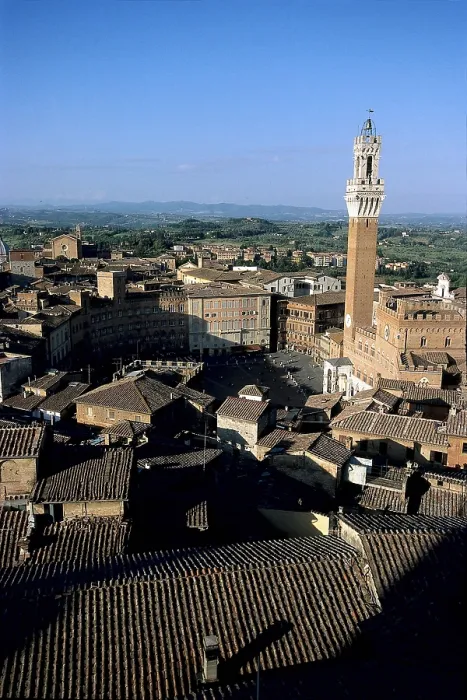 Framed Print : ITALY. Siena. General view of the city with Piazza del Campo and Torre del Mangia. AISA / Everett Collection**US SALES ONLY**