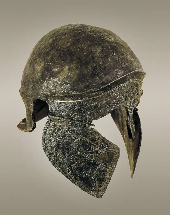 Framed Print : ITALY. Todi. Bronze Etruscan helmet (3rd-4th c. BC). Decorative Arts. ITALY. Rome. National Etruscan Museum of Villa Julia. AISA / Everett Collection**US SALES ONLY**