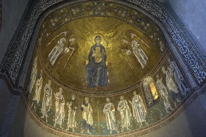 Framed Print : ITALY. Trieste. Cathedral of Saint Giusto. Cathedral of San Giusto. Detail of one of the altars. Byzantine art. Architecture. AISA / Everett Collection**US SALES ONLY**