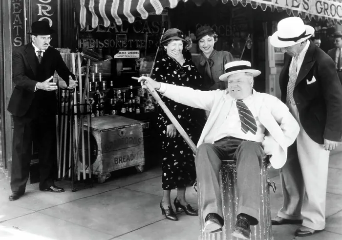 Framed Print : IT'S A GIFT, Morgan Wallace (far left), W. C. Fields (in trash can), 1934