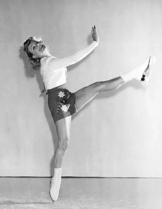 Framed Print : IT'S A PLEASURE, Sonja Henie, in rehearsal, 1945