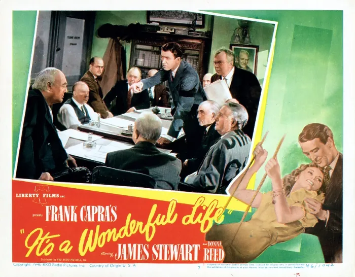 Framed Print : IT'S A WONDERFUL LIFE, top center: James Stewart, bottom right from left: Donna Reed, James Stewart, 1946 Framed Print : IT'S A WONDERFUL LIFE, top center: James Stewart, bottom right from left: Donna Reed, James Stewart, 1946