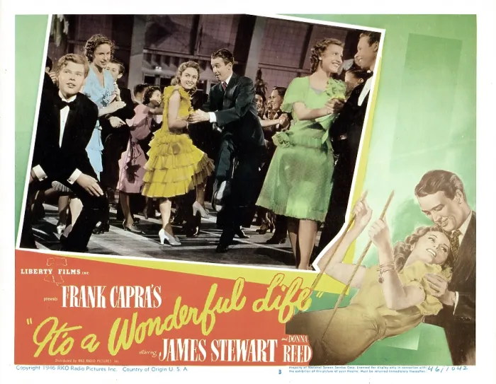 Framed Print : IT'S A WONDERFUL LIFE, center from left: Donna Reed, James Stewart, bottom from left: Donna Reed, James Stewart, 1946