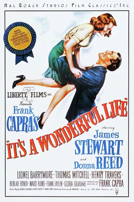 Framed Print : IT'S A WONDERFUL LIFE, l-r: Donna Reed, James Stewart on poster art, 1946 Framed Print : IT'S A WONDERFUL LIFE, l-r: Donna Reed, James Stewart on poster art, 1946