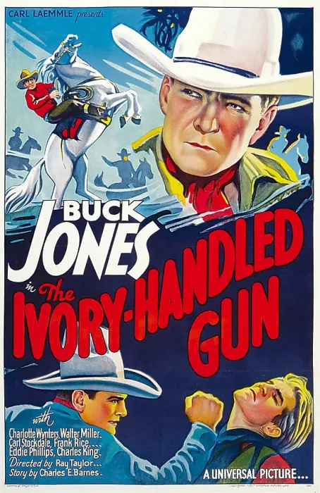 Framed Print : THE IVORY-HANDLED GUN, top and bottom left: Buck Jones, 1935