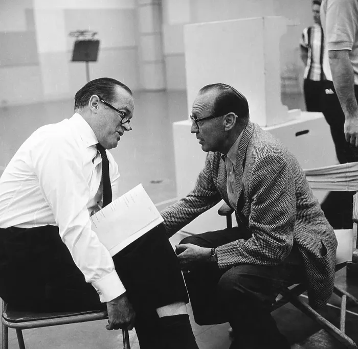 Framed Print : THE JACK BENNY HOUR, from left: Bob Hope, Jack Benny, on set on March 13, 1959, (aired March 18, 1959) Framed Print : THE JACK BENNY HOUR, from left: Bob Hope, Jack Benny, on set on March 13, 1959, (aired March 18, 1959)