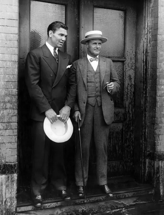 Framed Print : Jack Dempsey and Tex Richard, New York, New York, July 1927. Courtesy: CSU Archives / Everett Collection