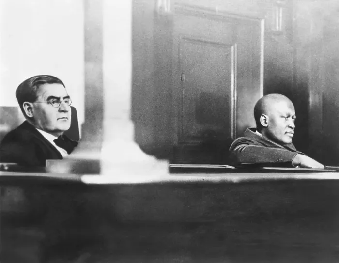 Framed Print : Jack Johnson testifying he had never seen Mrs. Helen Elwood Stokes. He was a witness for the State in case against William E.D