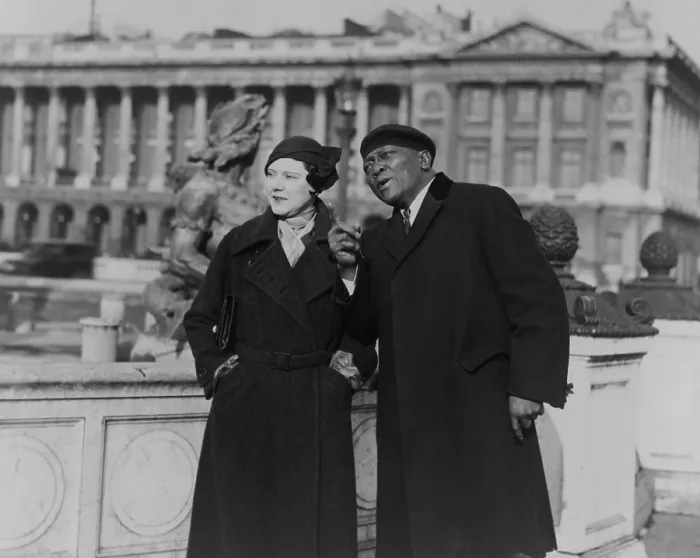 Framed Print : Jack Johnson and his third wife, Irene Pineau. At the Place de la Concorde in Paris, 1933. (BSLOC_2013_9_26)