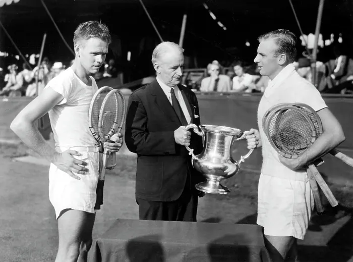 Framed Print : Jack Kramer (L), after being defeated by Lt.Joe Hunt (R), at the National Amateur Tennis Championship, in Forest Hills, NY, 9 / 10 / 1943. Courtesy: CSU Archives / Everett Collection Framed Print : Jack Kramer (L), after being defeated by Lt.Joe Hunt (R), at the National Amateur Tennis Championship, in Forest Hills, NY, 9 / 10 / 1943. Courtesy: CSU Archives / Everett Collection