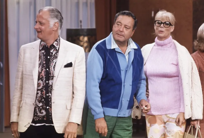 Framed Print : THE JACKIE GLEASON SHOW (aka THE HONEYMOONERS), from left, Art Carney, Jackie Gleason, Sheila MacRae, 1966-70