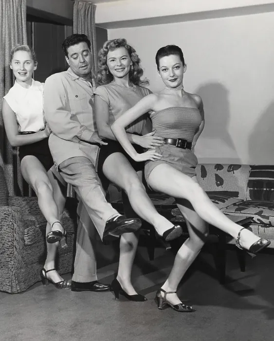 Framed Print : THE JACKIE GLEASON SHOW, Jackie Gleason (host) (second from left) and three of The June Taylor Dancers