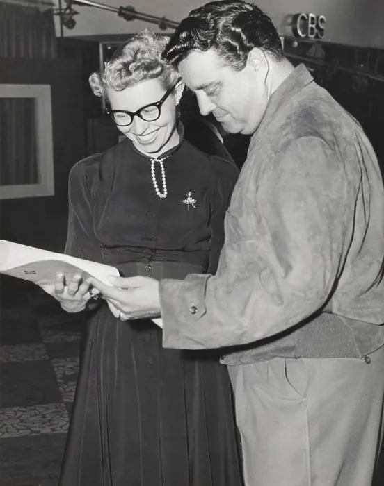 Framed Print : THE JACKIE GLEASON SHOW, from left: June Taylor, Jackie Gleason, backstage, (1952), 1952-1957 Framed Print : THE JACKIE GLEASON SHOW, from left: June Taylor, Jackie Gleason, backstage, (1952), 1952-1957