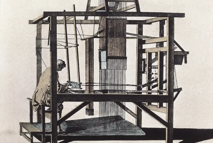 Framed Print : JACQUARDJoseph Marie (1752-1834). French mechanic. Mechanical loommachine invented in 1802. Engraving. AISA / Everett Collection (18319)**US SALES ONLY**