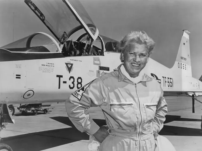 Framed Print : Jacqueline Cochran was the first woman pilot to break the sound barrier. She won the 1962 Harmon Trophy for establishing eight World records in jet planes. Ca. 1962