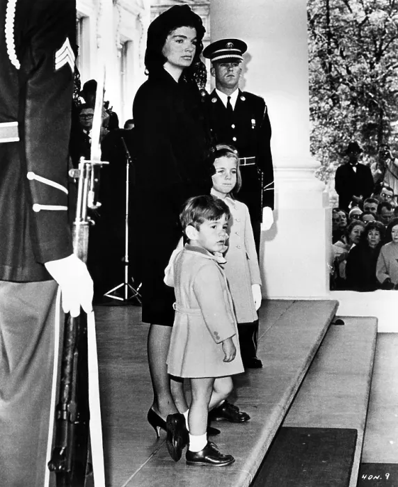 Framed Print : Jacqueline Kennedy with her children John F. Kennedy Jr. and Caroline Kennedy, in a scene from documentary film Four Days in November about the assassination of John F Framed Print : Jacqueline Kennedy with her children John F. Kennedy Jr. and Caroline Kennedy, in a scene from documentary film Four Days in November about the assassination of John F