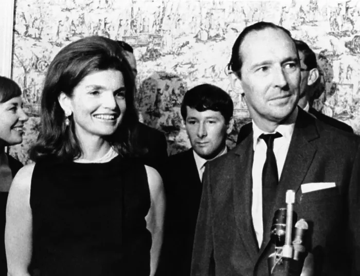 Framed Print : Jacqueline Kennedy with David Ormsby-Gore, Lord Harlech, in 1966. After President Kennedy's assassination, Ormsby-Gore's wife was killed in an auto accident in the 1967 Framed Print : Jacqueline Kennedy with David Ormsby-Gore, Lord Harlech, in 1966. After President Kennedy's assassination, Ormsby-Gore's wife was killed in an auto accident in the 1967