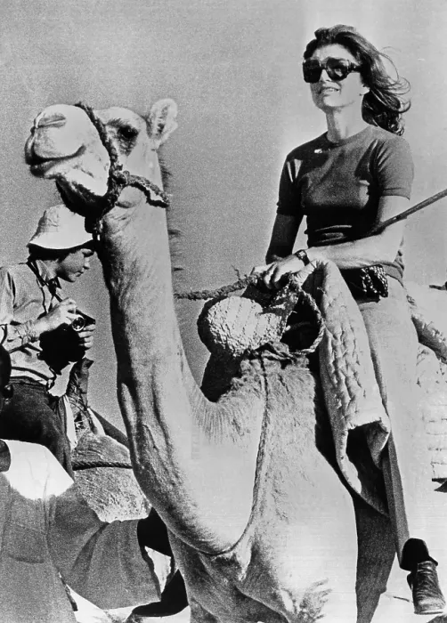Framed Print : Jacqueline Kennedy Onassis riding a camel while on vacation in Egypt. March 28, 1974. (CSU_ALPHA_885) CSU Archives / Everett Collection Framed Print : Jacqueline Kennedy Onassis riding a camel while on vacation in Egypt. March 28, 1974. (CSU_ALPHA_885) CSU Archives / Everett Collection