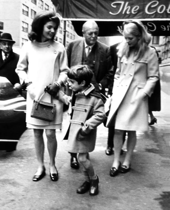 Framed Print : Jacqueline Kennedy, Randolph Churchill, his daughter, Arabella Churchill, and John F. Kennedy Jr. leaving the Colonial Restaurant in New York. Dec. 1966 Framed Print : Jacqueline Kennedy, Randolph Churchill, his daughter, Arabella Churchill, and John F. Kennedy Jr. leaving the Colonial Restaurant in New York. Dec. 1966