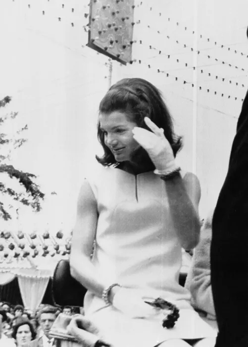 Framed Print : Jacqueline Kennedy, riding in an open carriage to Seville's Spring festival in Seville, Spain. April 20, 1966. Courtesy: CSU Archives / Everett Collection