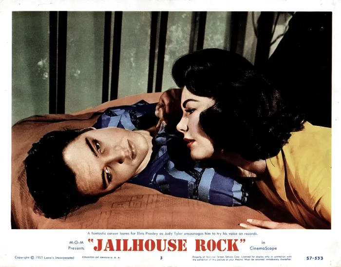 Framed Print : JAILHOUSE ROCK, from left, Elvis Presley, Judy Tyler, 1957
