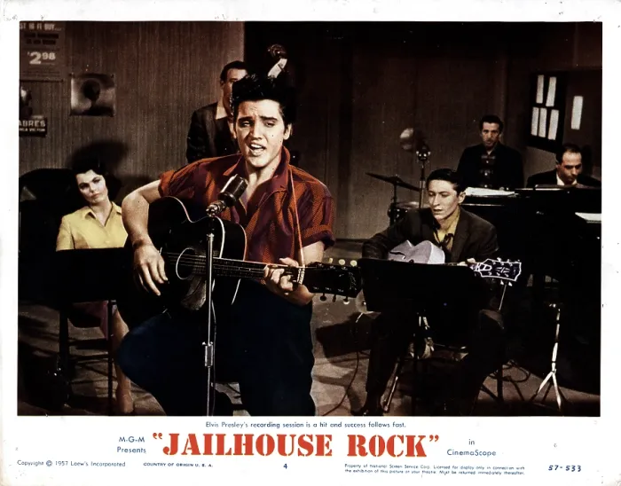 Framed Print : JAILHOUSE ROCK, from left, Judy Tyler, Elvis Presley, 1957