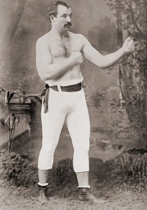 Framed Print : Jake Kilrain, the bare-knuckle prize-fighter in boxing stance, 1898. This photo was taken at the end of his boxing career (BSLOC_2018_4_138) Framed Print : Jake Kilrain, the bare-knuckle prize-fighter in boxing stance, 1898. This photo was taken at the end of his boxing career (BSLOC_2018_4_138)