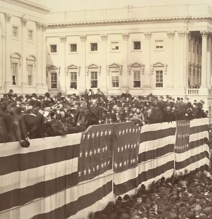 Framed Print : James A. Garfield sworn in as President on March 4, 1881. Chief Justice Morrison R. Waite administered the oath on the Capitols east portico