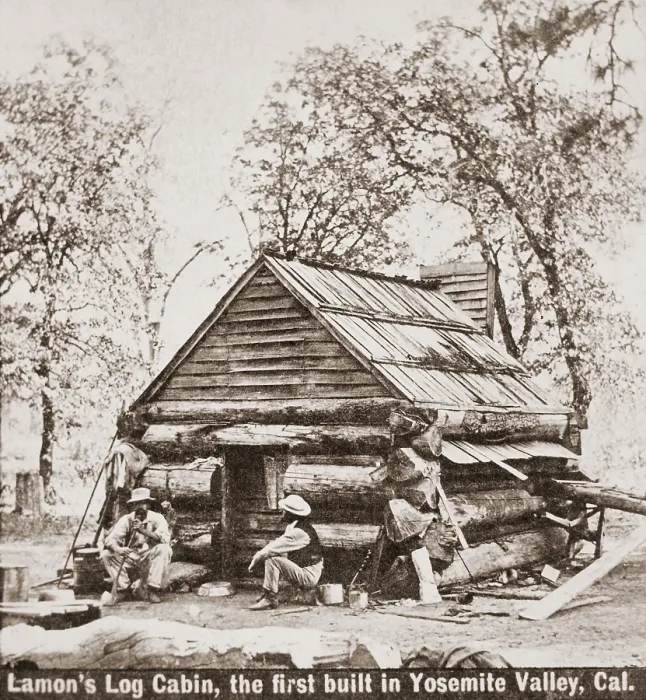 Framed Print : James Chenowith Lamon built the first permanent cabin in the Yosemite Valley in 1861 and wintered over in 1862-63 and 1863-64 Framed Print : James Chenowith Lamon built the first permanent cabin in the Yosemite Valley in 1861 and wintered over in 1862-63 and 1863-64